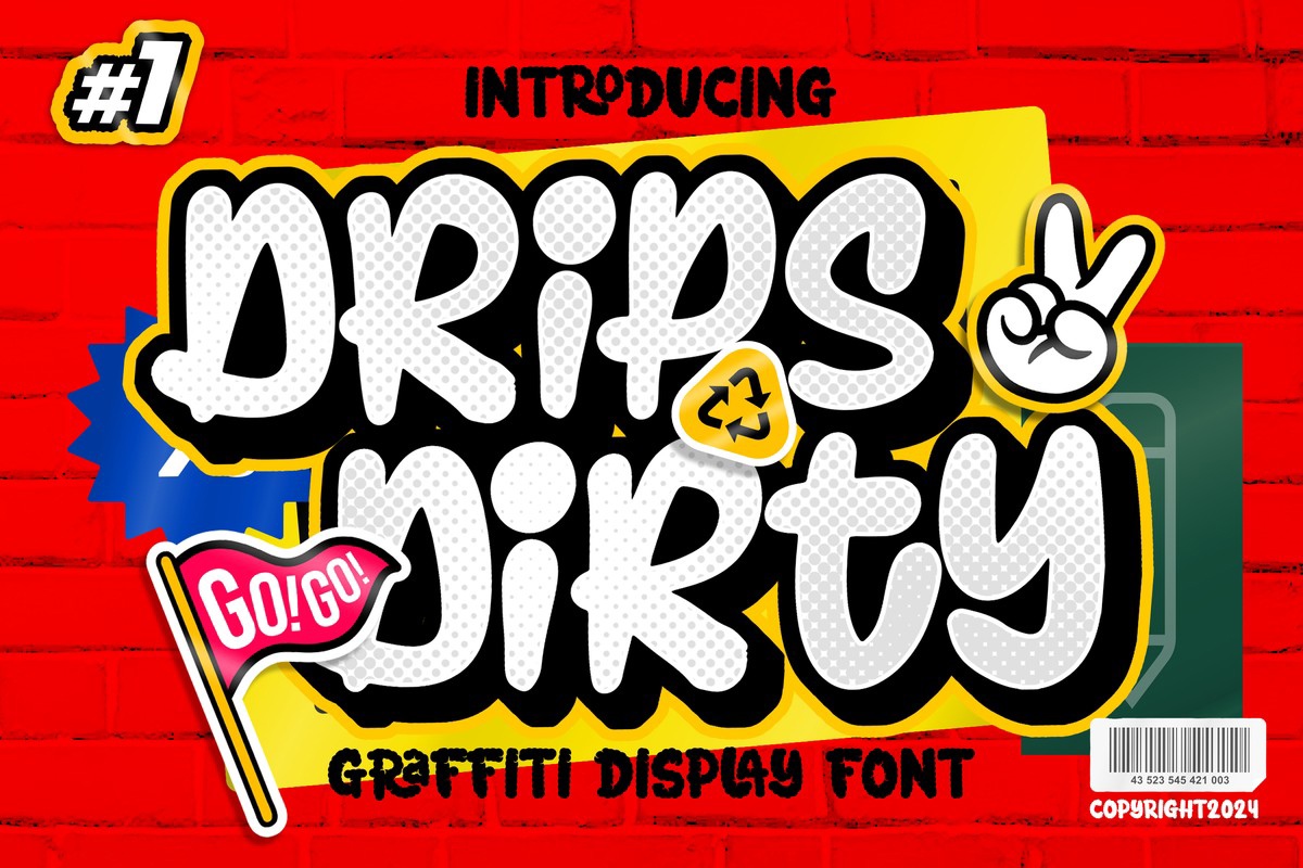 Пример шрифта Drips Dirty Regular