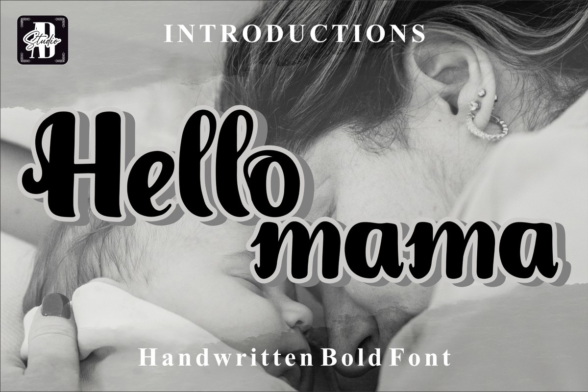 Пример шрифта Hello Mama