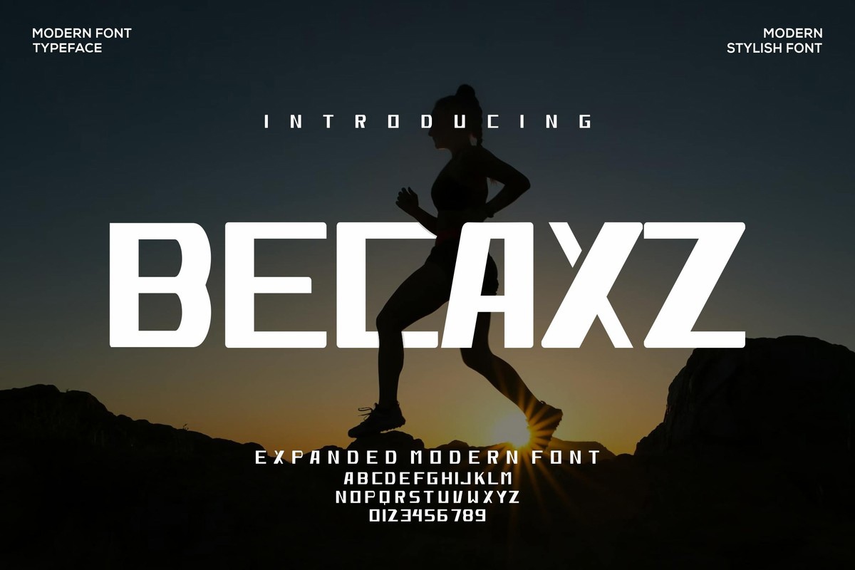 Пример шрифта Becaxz