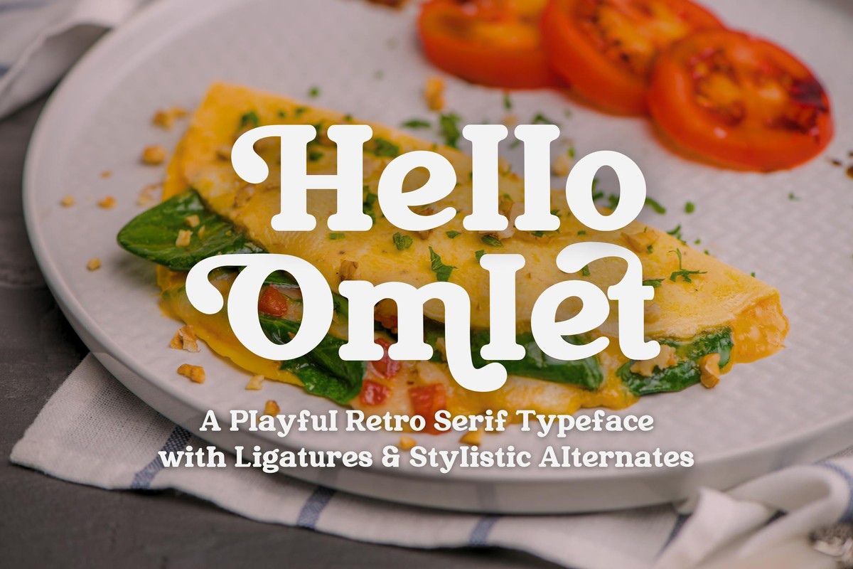 Пример шрифта Hello Omle Regular