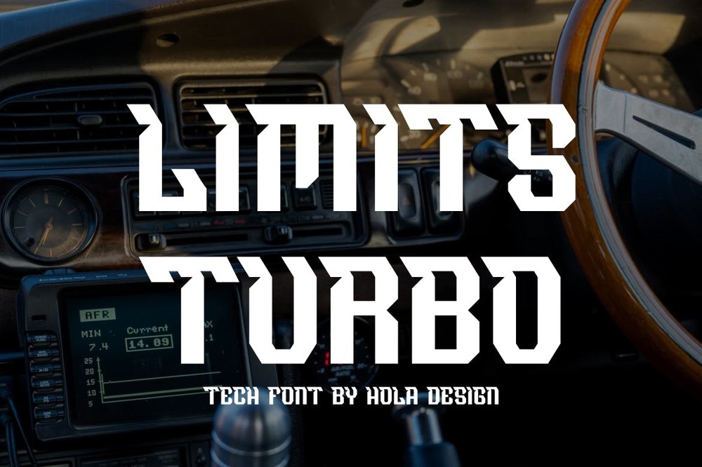 Пример шрифта Limits Turbo Regular