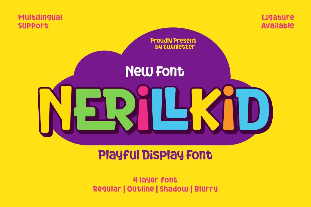 Пример шрифта Nerillkid Outline