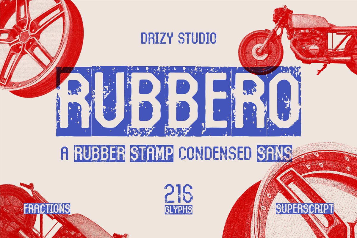 Пример шрифта Rubbero Stamp Regular