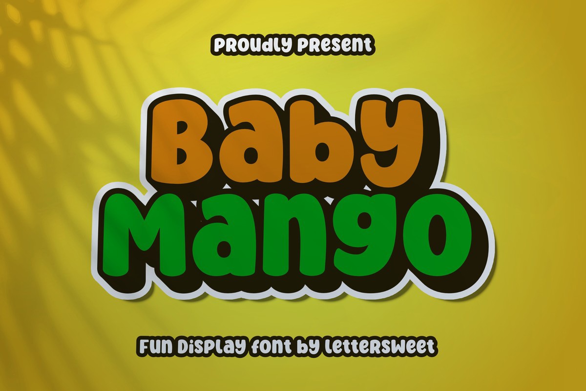 Пример шрифта Baby Mango