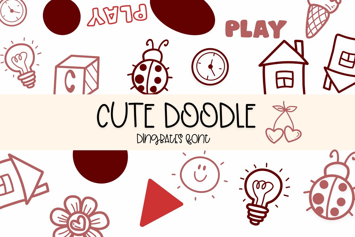 Пример шрифта Cute Doodle