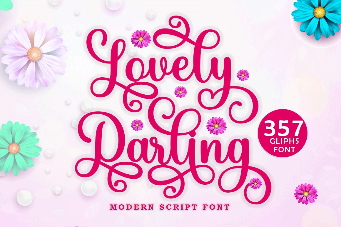 Пример шрифта Lovely Darling Script