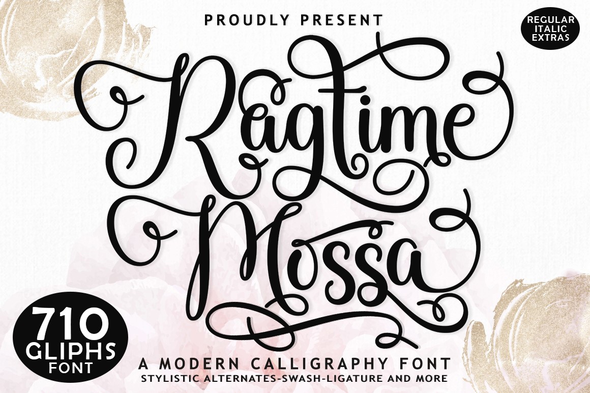 Пример шрифта Ragtime Mossa Script