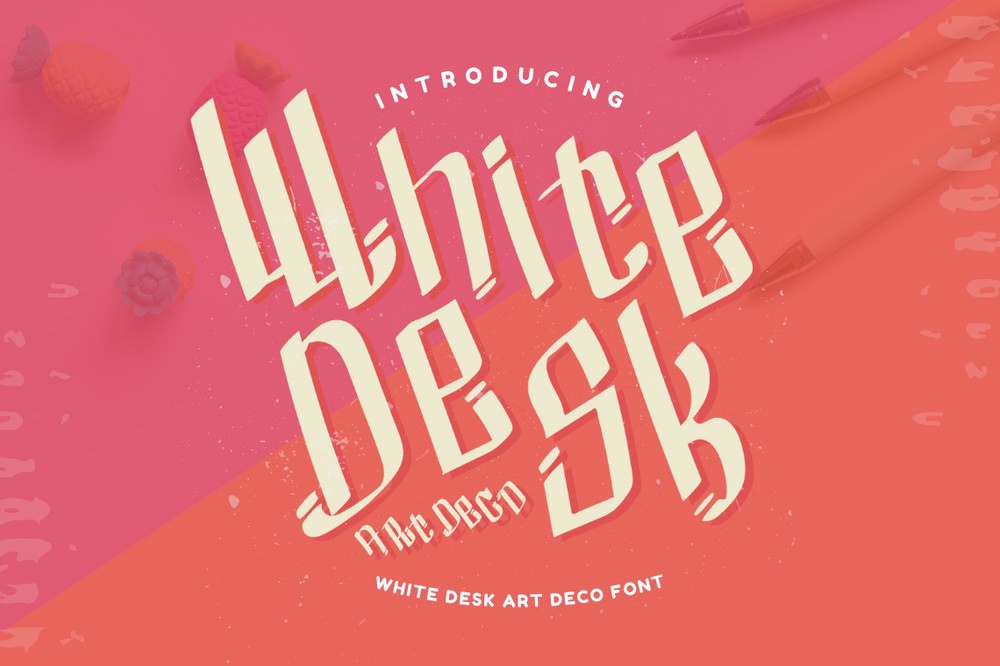 Пример шрифта White Desk Art Deco