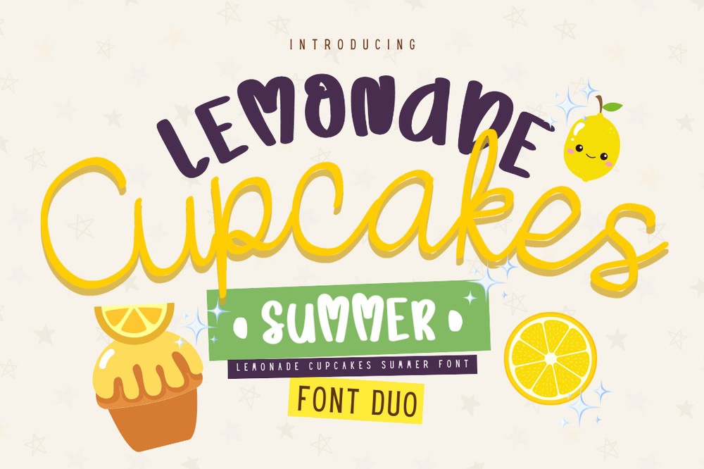 Пример шрифта Lemonade Cupcakes Summer