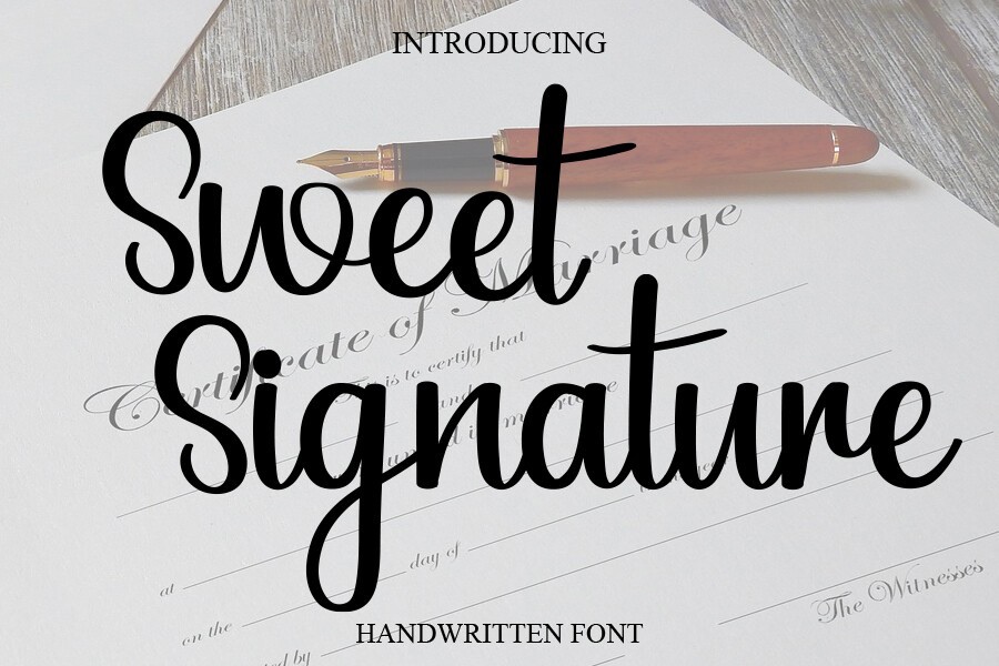 Пример шрифта Sweet Signature