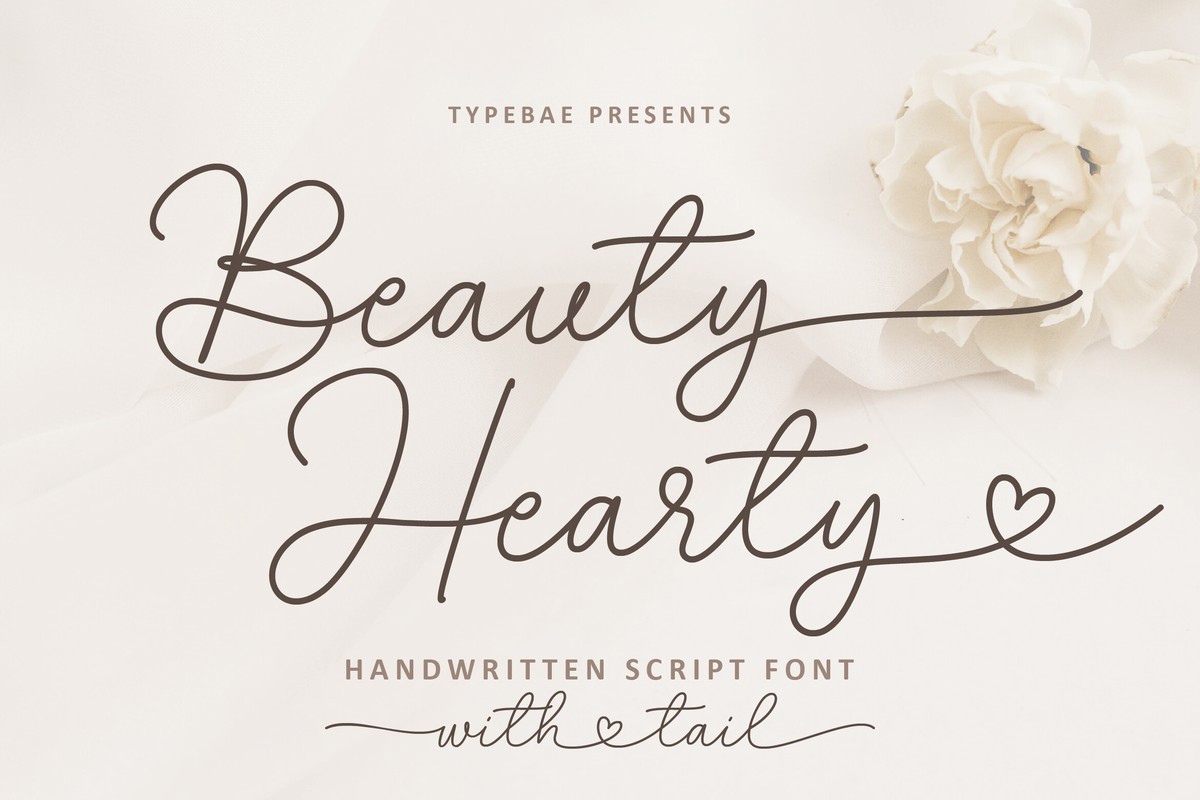 Пример шрифта Beauty Hearty