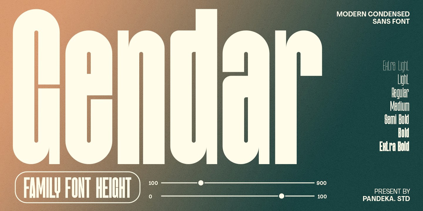 Пример шрифта Gendar Regular