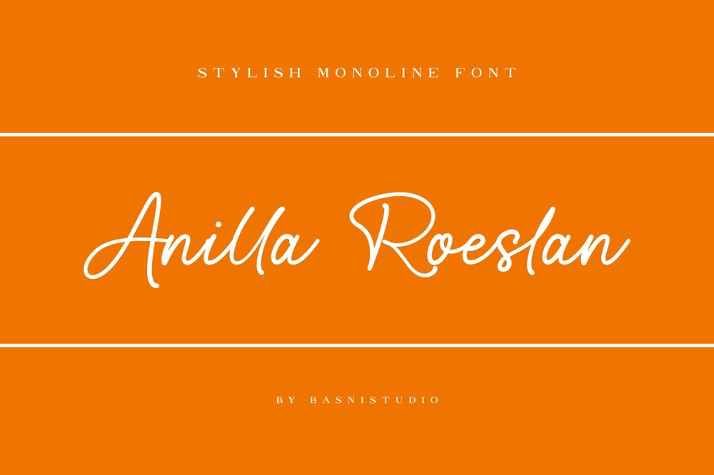 Пример шрифта Anilla Roeslan