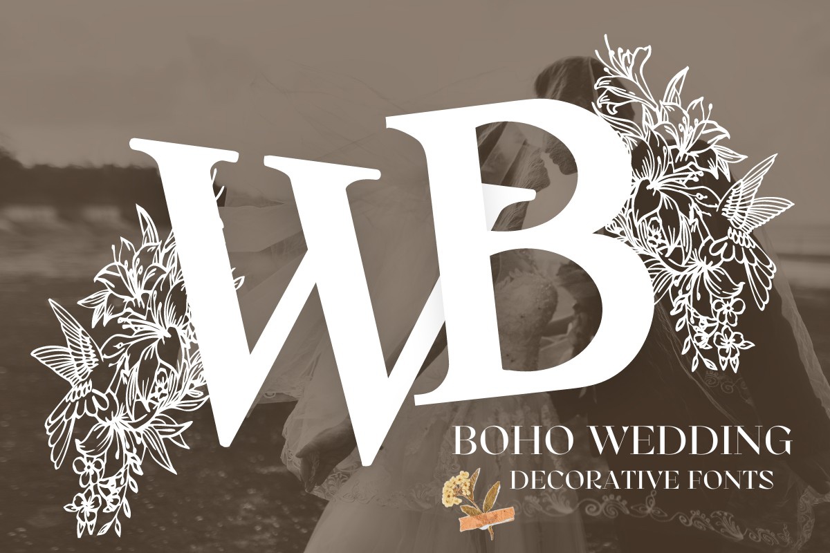 Пример шрифта Boho Wedding