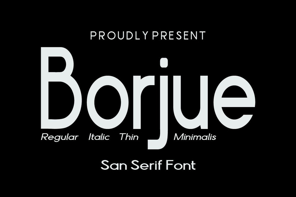 Пример шрифта Borjue Italic