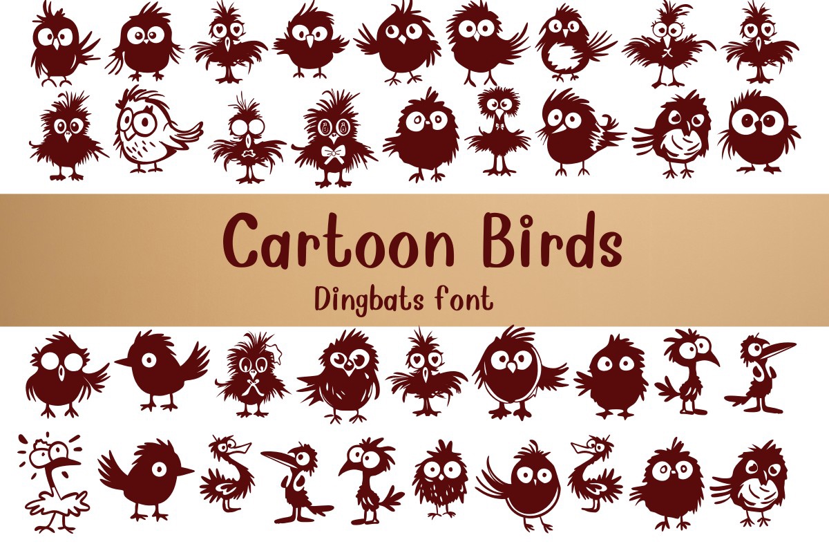 Пример шрифта Cartoon Birds