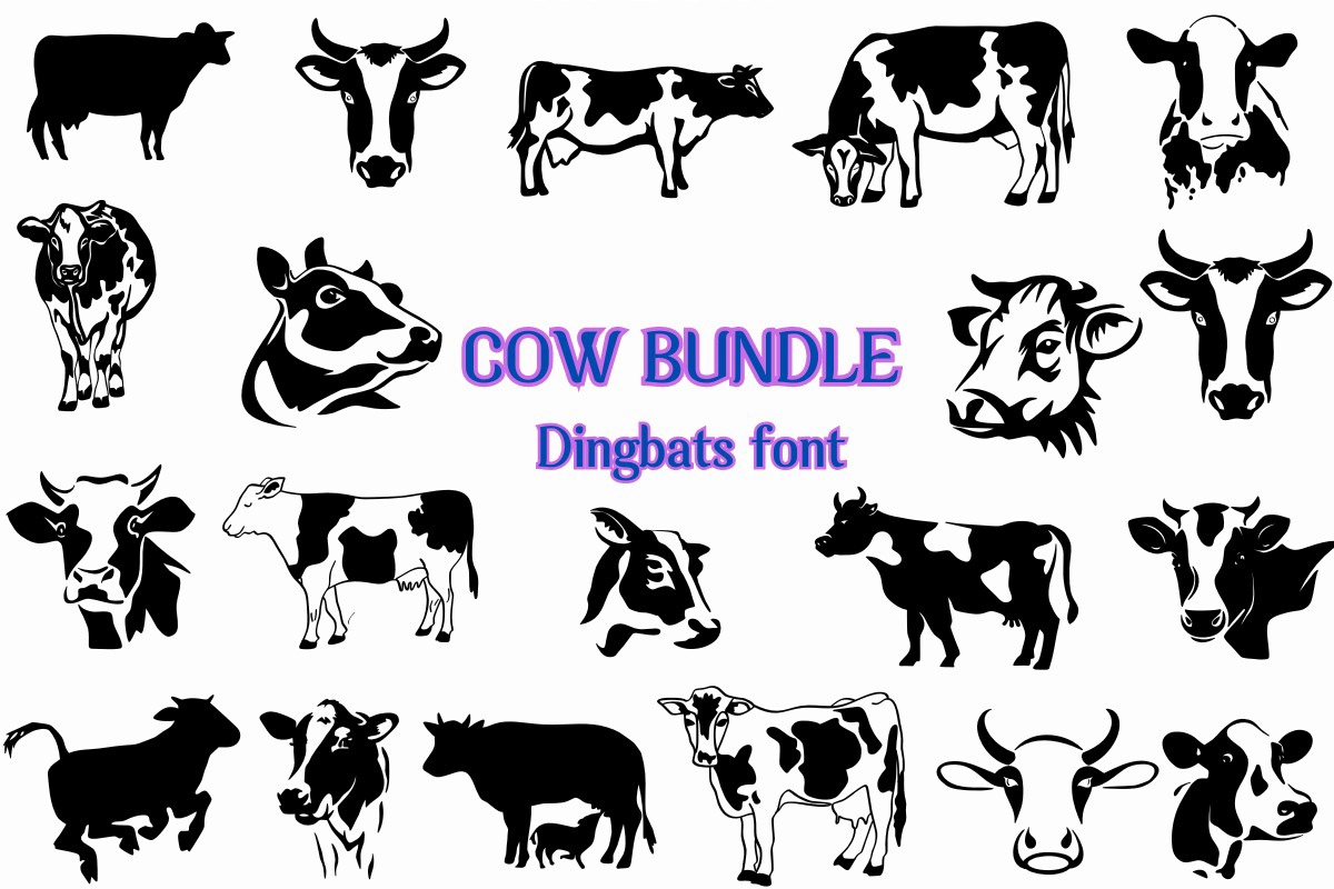 Пример шрифта Cow Bundle