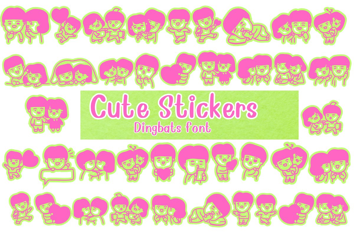 Пример шрифта Cute Stickers