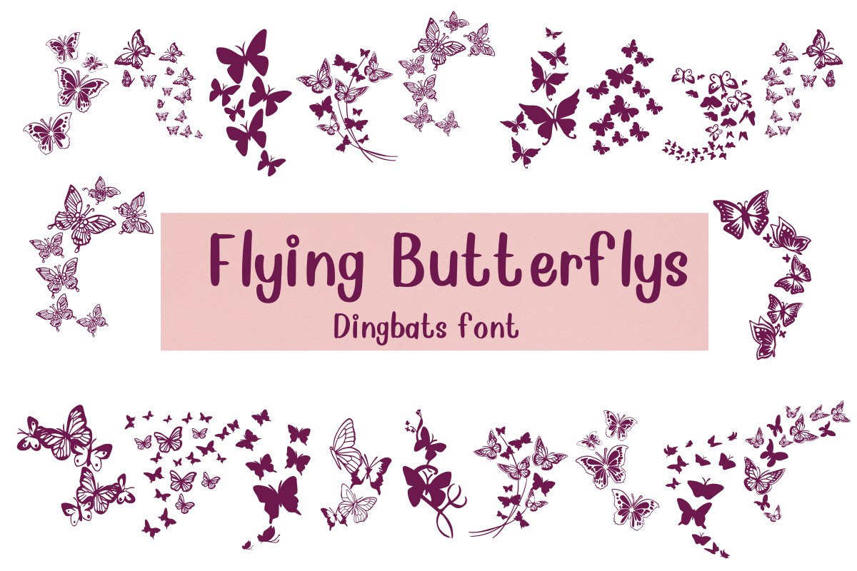 Пример шрифта Flying Butterflies Regular