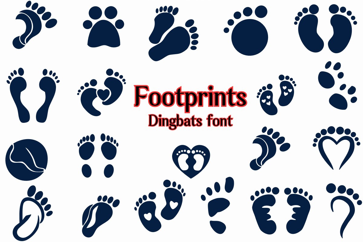 Пример шрифта Footprints