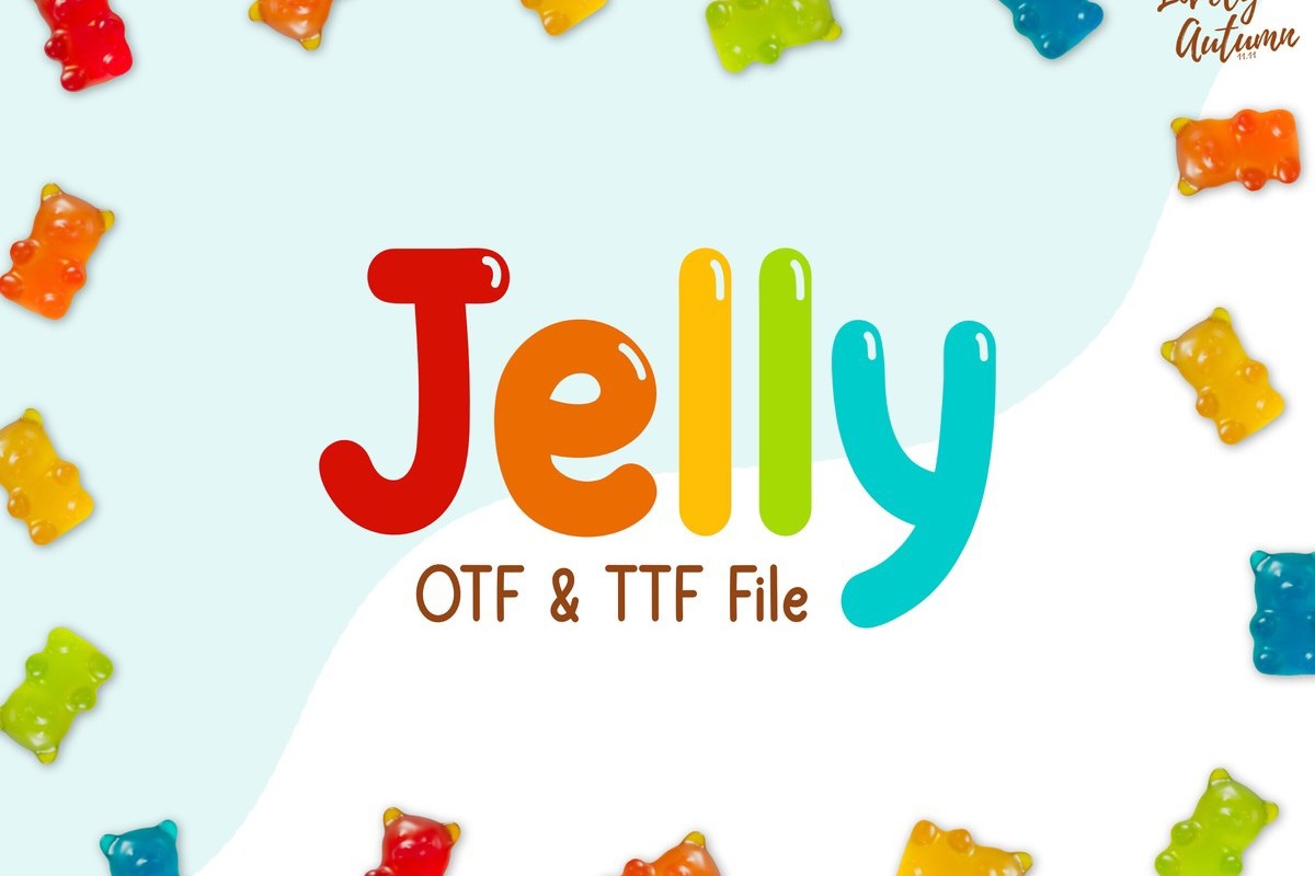 Пример шрифта Jelly