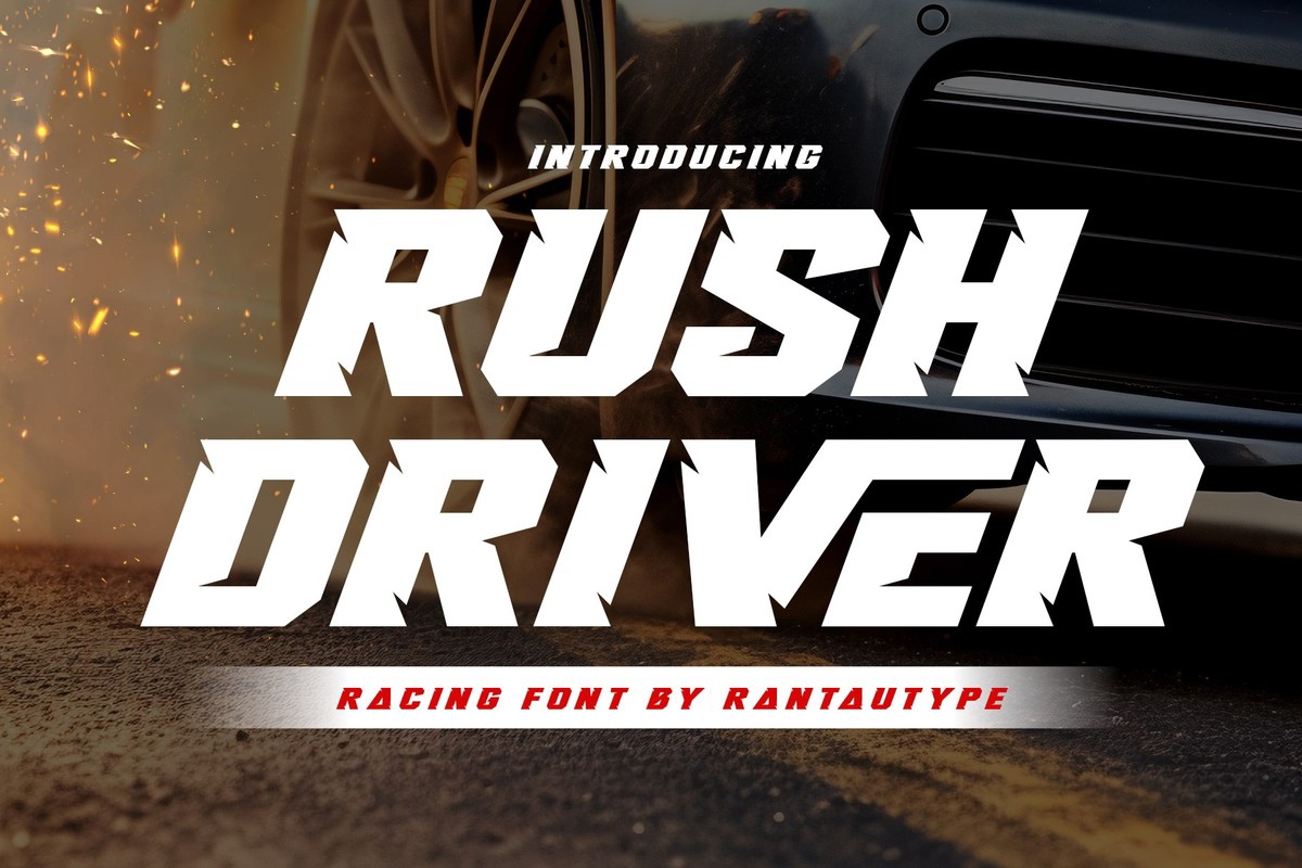 Пример шрифта Rush Driver