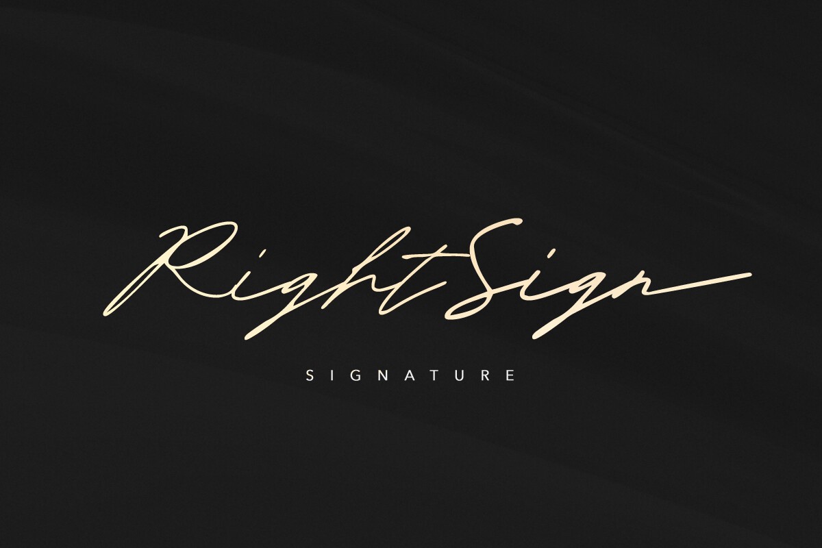 Пример шрифта Right Sign