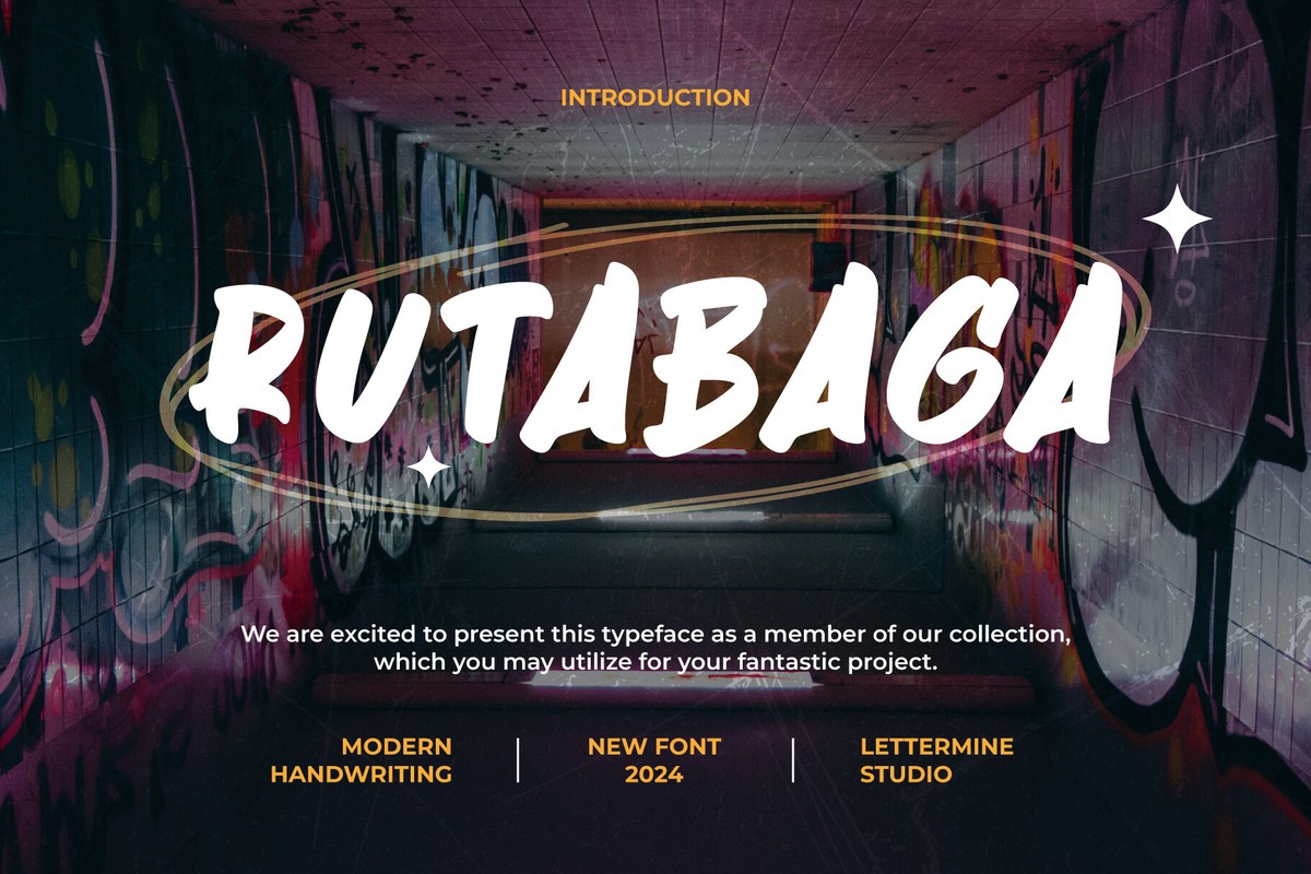 Пример шрифта Rutabaga