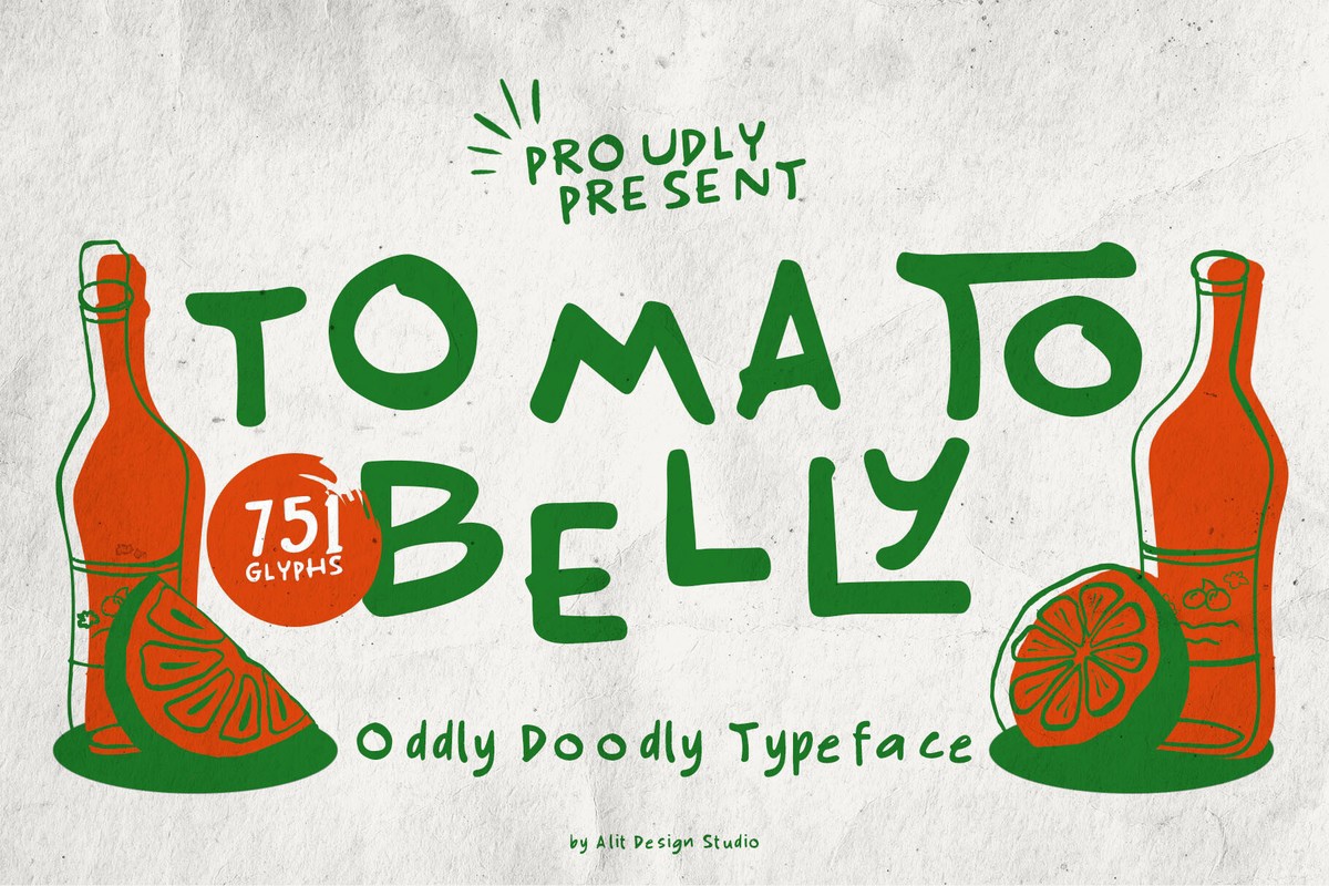 Пример шрифта Tomato Belly