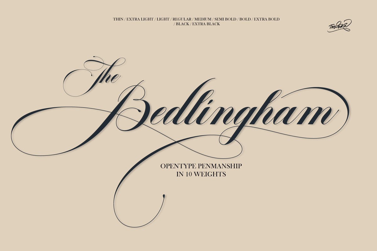 Пример шрифта Bedlingham