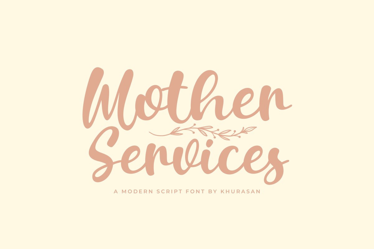 Пример шрифта Mother Services