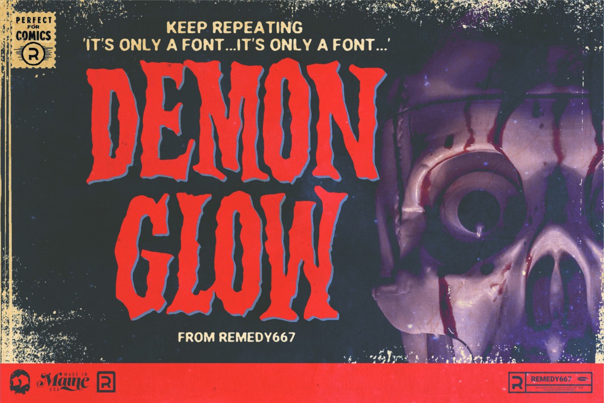 Пример шрифта Demon Glow