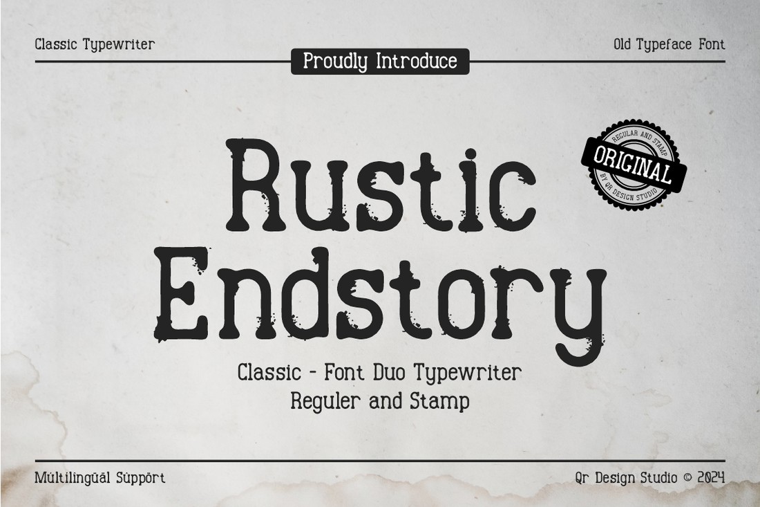 Пример шрифта Rustic Endstory