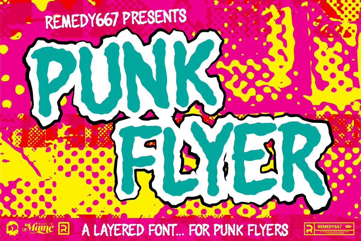 Пример шрифта Punk Flyer