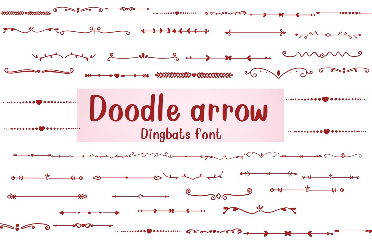 Пример шрифта Doodle Arrow