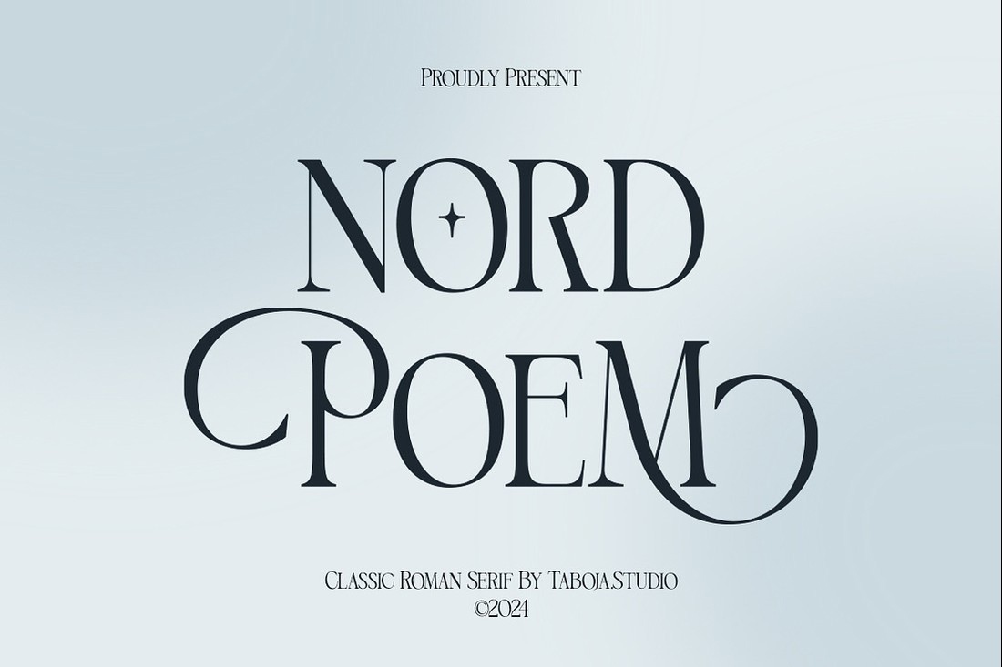 Пример шрифта Nord Poem