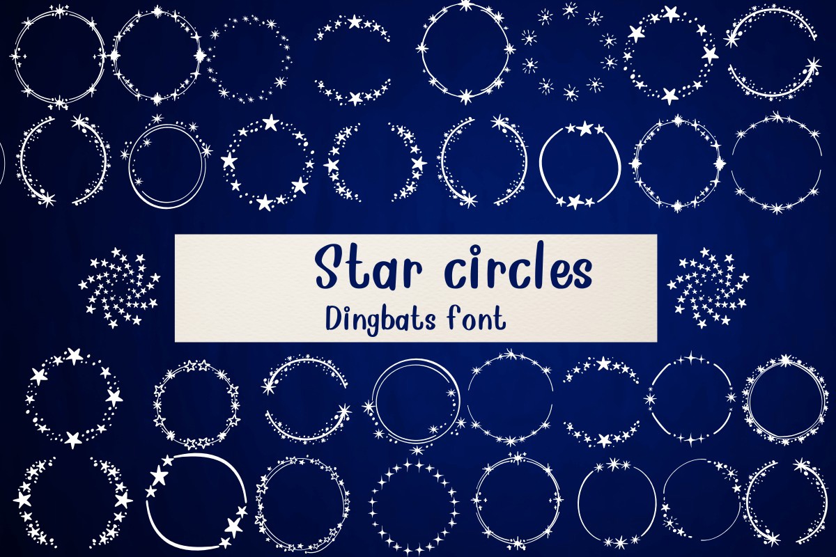 Пример шрифта Star Circles