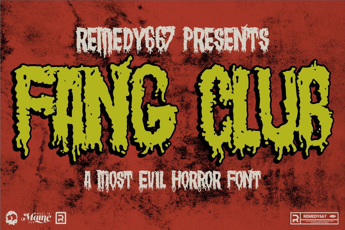 Пример шрифта Fang Club