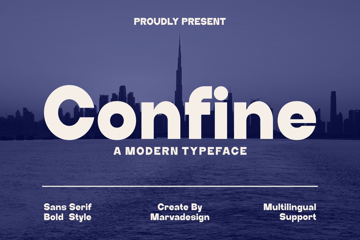 Пример шрифта Confine