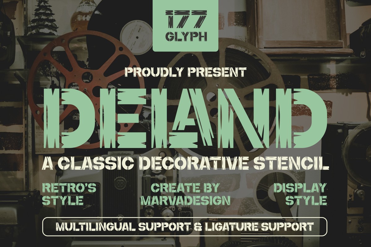 Пример шрифта Deland