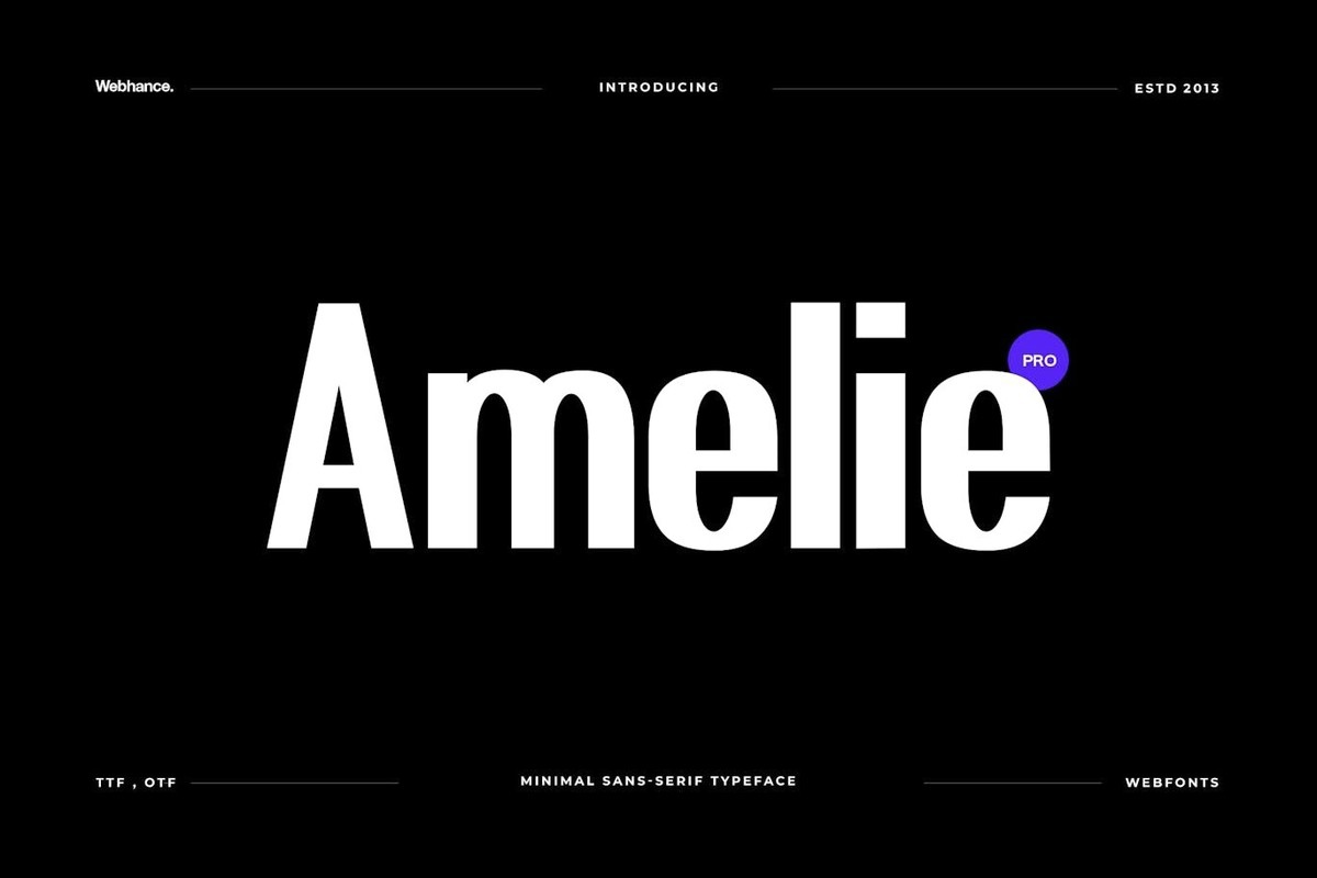 Пример шрифта Amelie