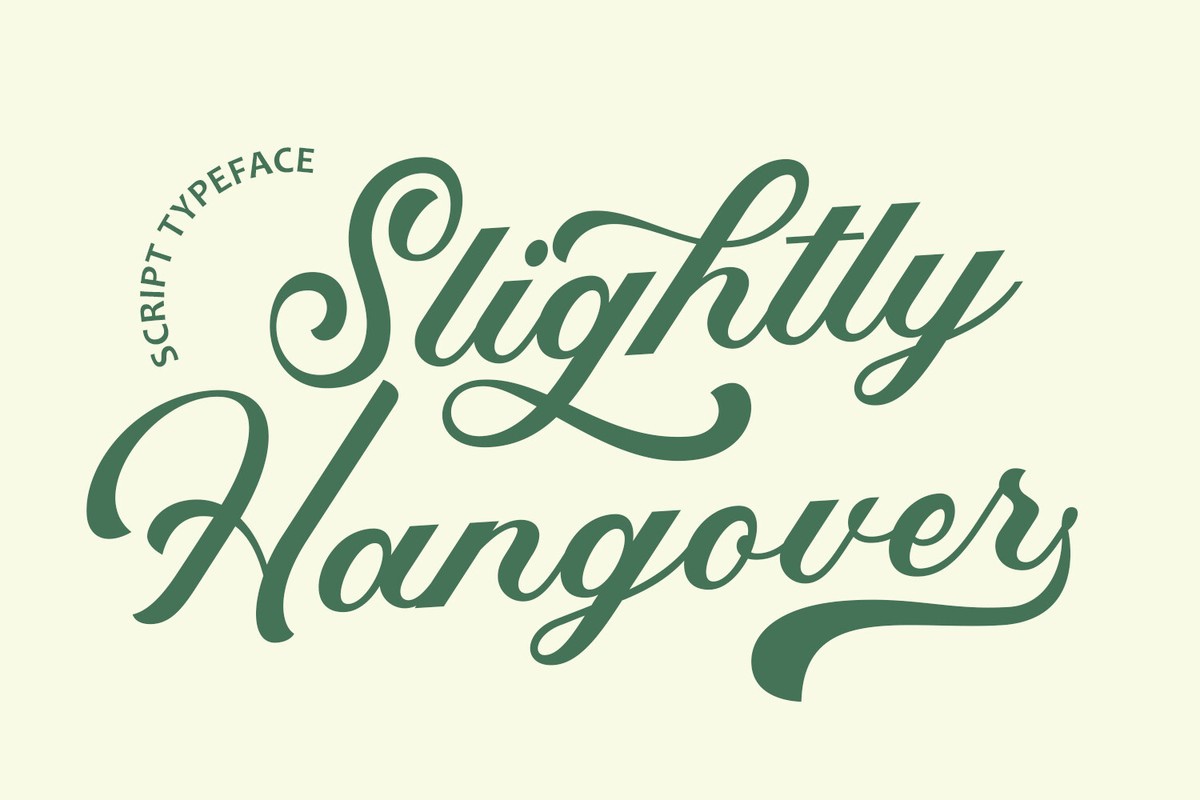 Пример шрифта Slightly Hangover