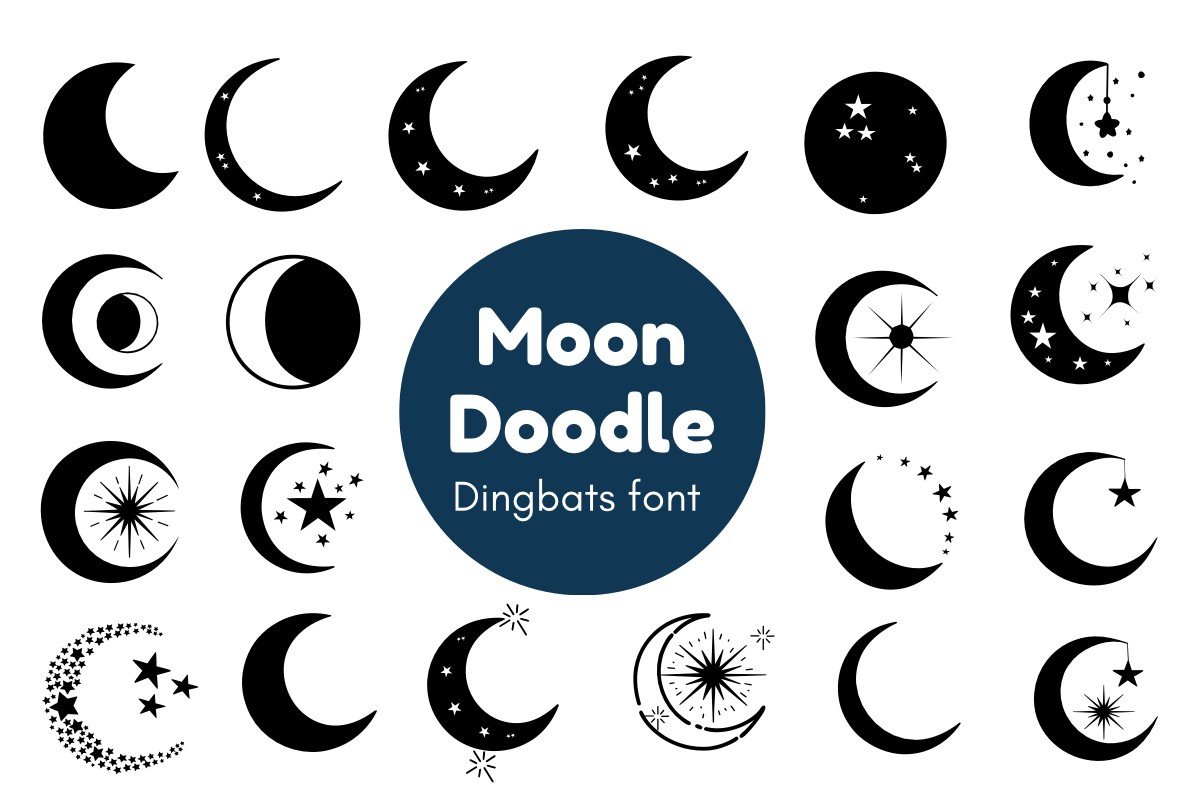 Пример шрифта Moon Doodle