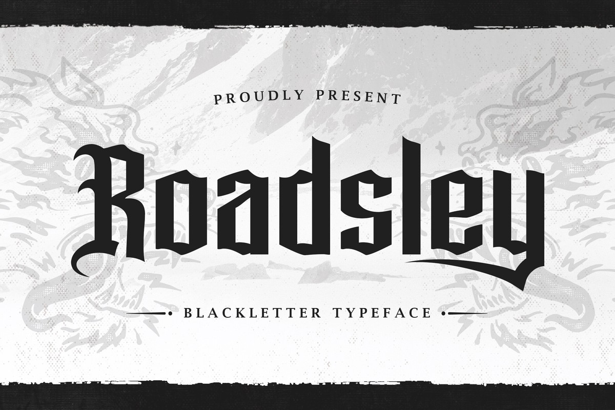 Пример шрифта Roadsley