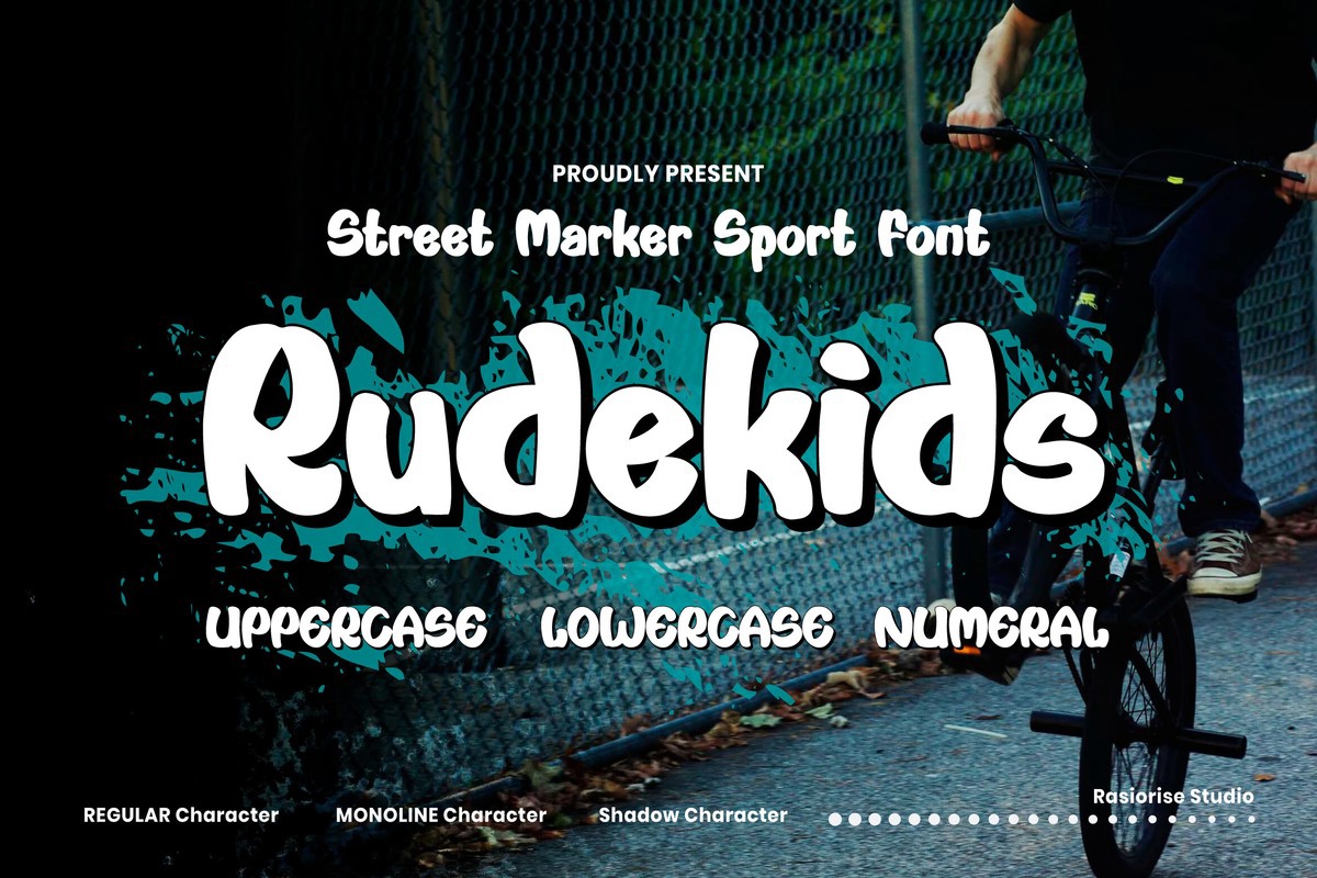 Пример шрифта Rudekids