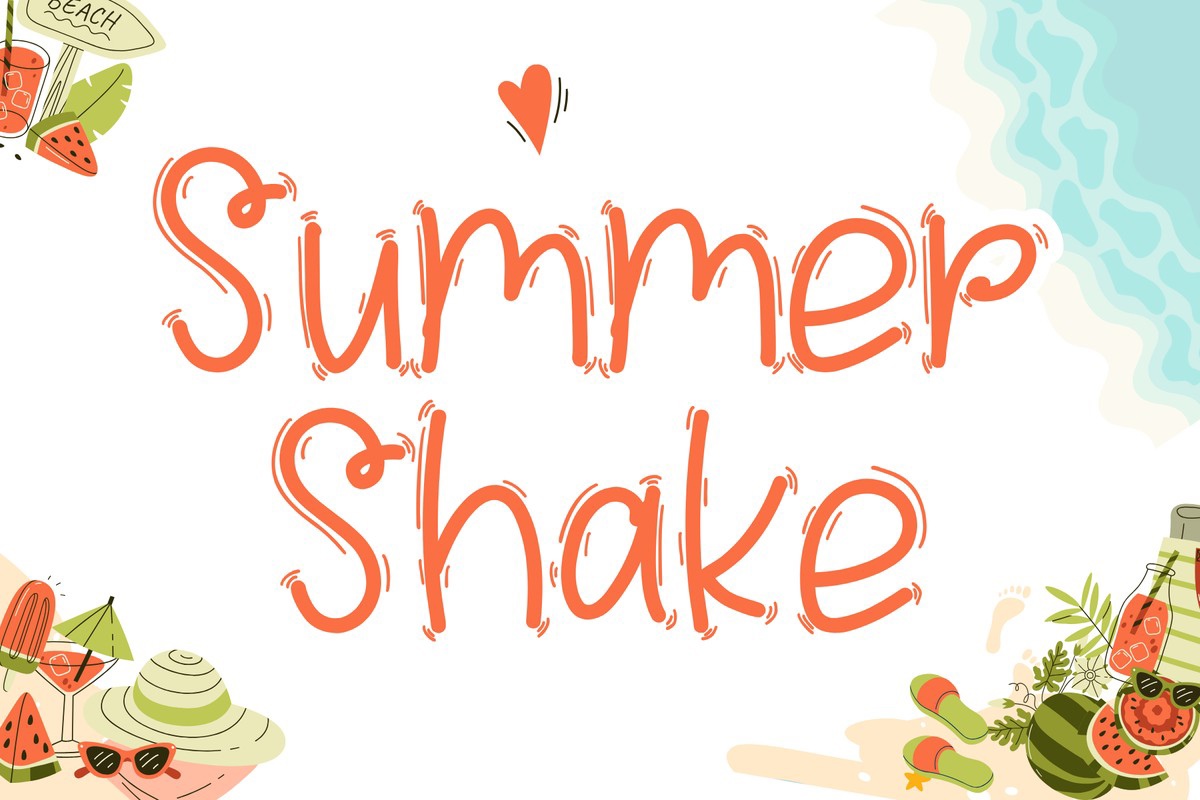 Пример шрифта Summer Shake