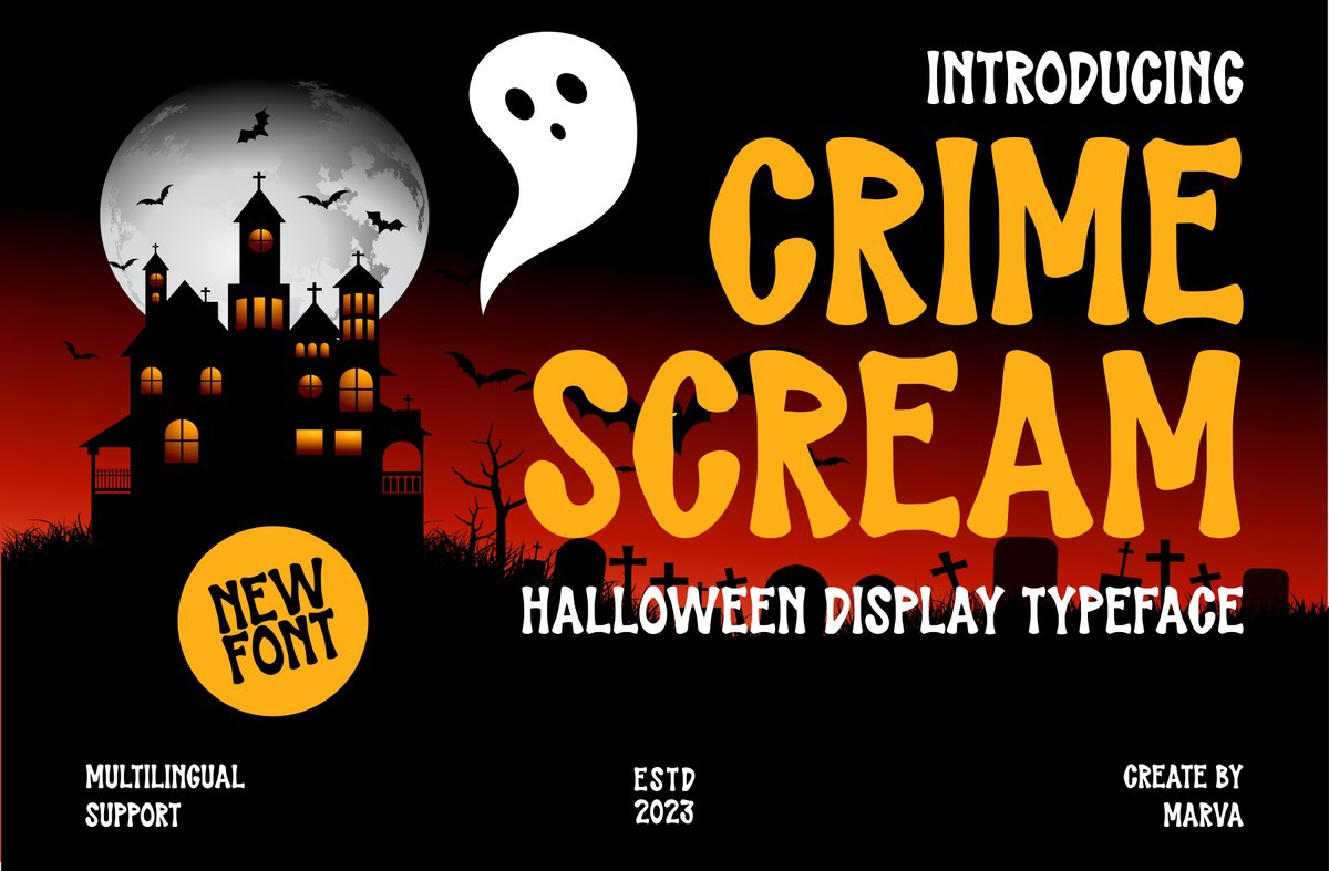 Пример шрифта Crime Scream Regular