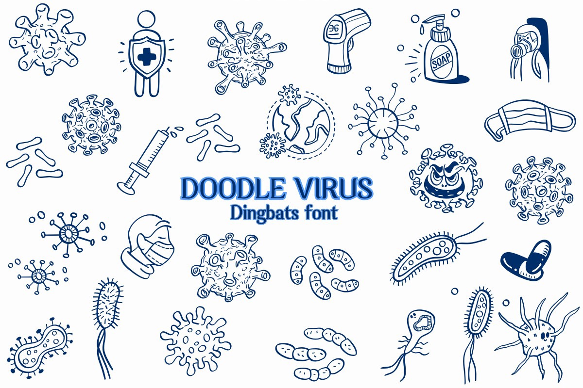 Пример шрифта Doodle Virus Regular