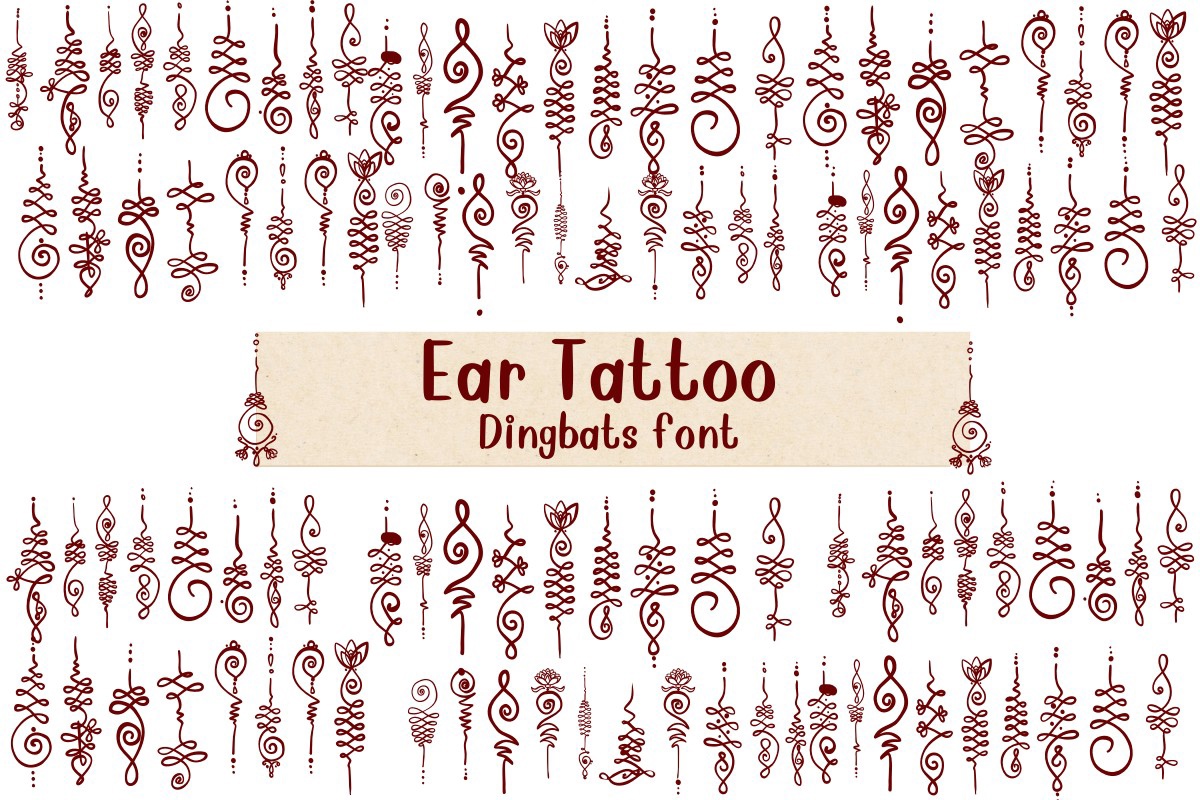 Пример шрифта Ear Tattoo Regular