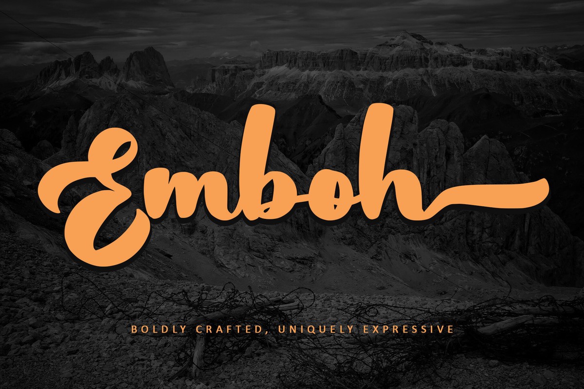 Пример шрифта Emboh Regular